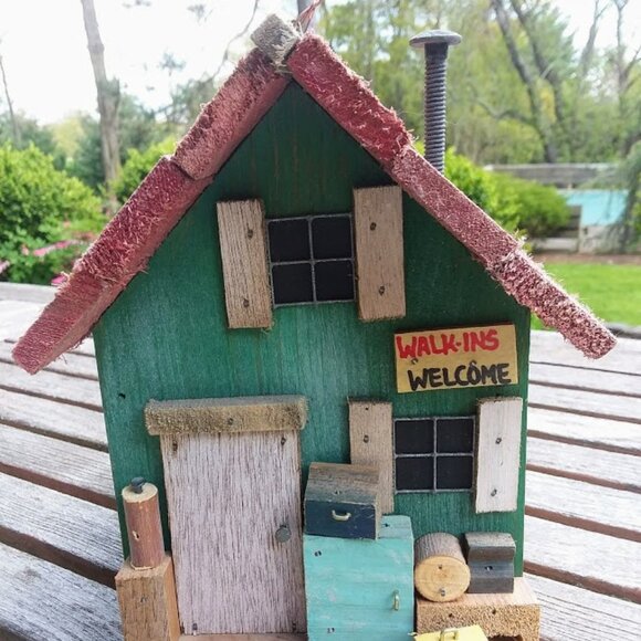 M.L. Studtman Original Folk Art Birdhouse Stock Broker Financial Planner Gift - Picture 4 of 6